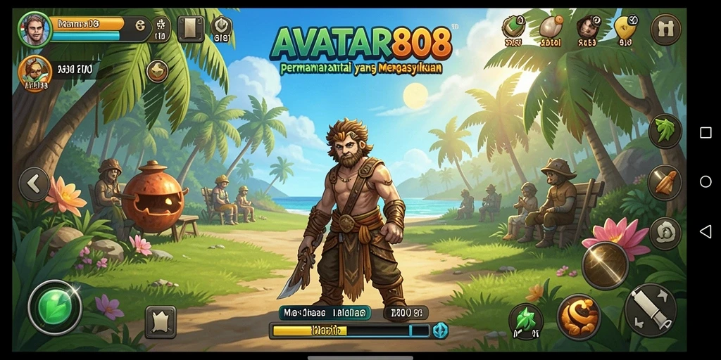 Tampilan menarik dari gameplay AVATAR808 yang penuh warna dan karakter lucu.