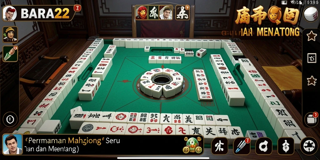 Screenshot gameplay Mahjong di BARA22 yang seru dan interaktif.
