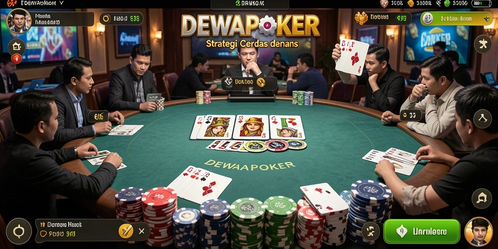 Tampilan gameplay strategi DEWAPOKER yang menegangkan dan menarik.