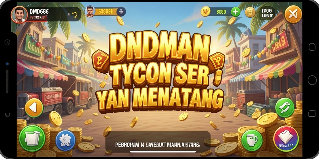 Screenshot gameplay DMD686 yang menampilkan tantangan manajemen bisnis.