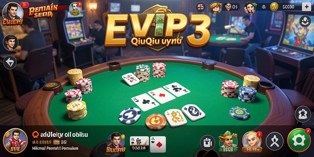 Tampilan menarik dari gameplay QiuQiu di EVIP3.