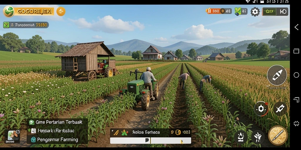 Screenshot GOGOREJEKI menunjukkan kebun yang hijau dan subur.