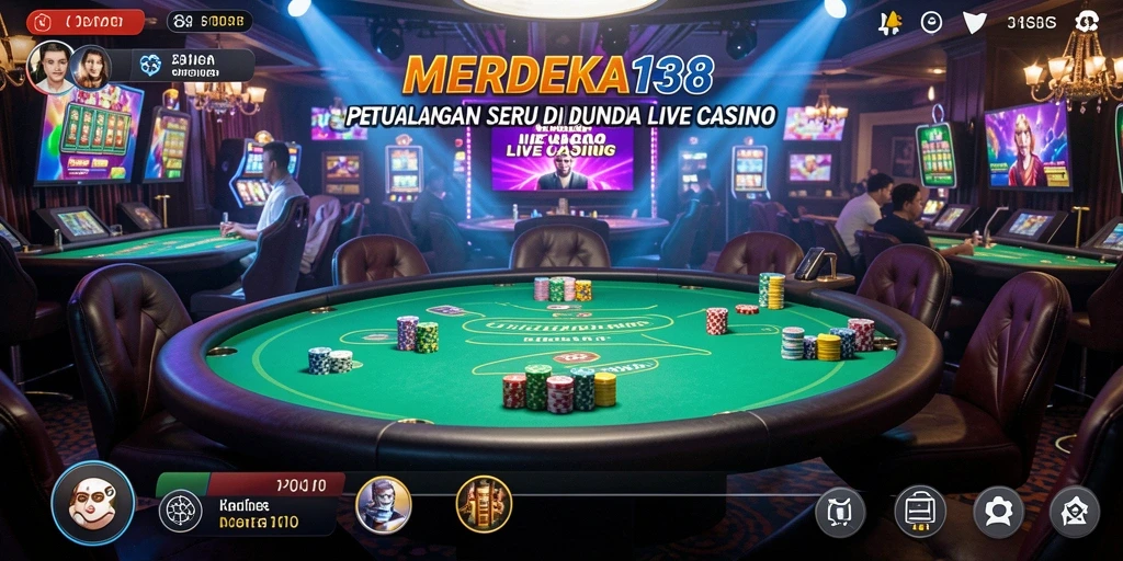Tampilan gameplay MERDEKA138 yang memukau dengan dealer langsung.