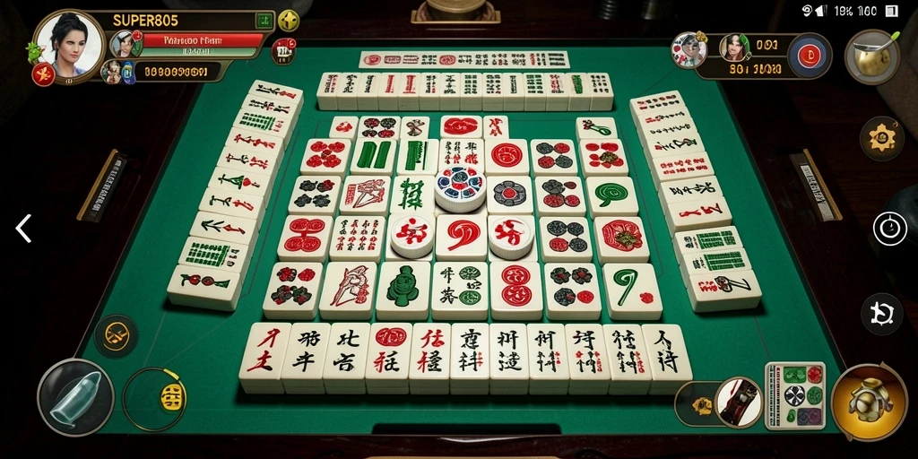 Tampilan gameplay Mahjong yang seru dan menantang.