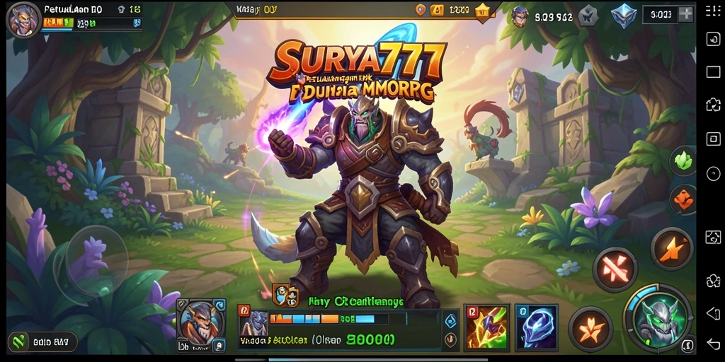 Tangkapan layar utama SURYA777 menampilkan aksi seru dalam permainan MMORPG.