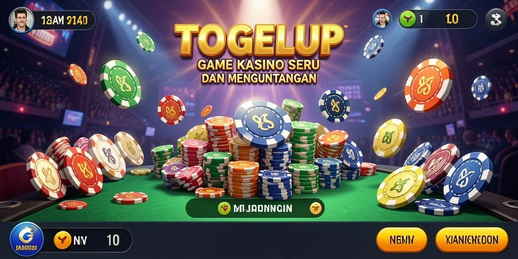 Screenshot permainan TOGELUP menampilkan pengalaman Kasino yang seru.