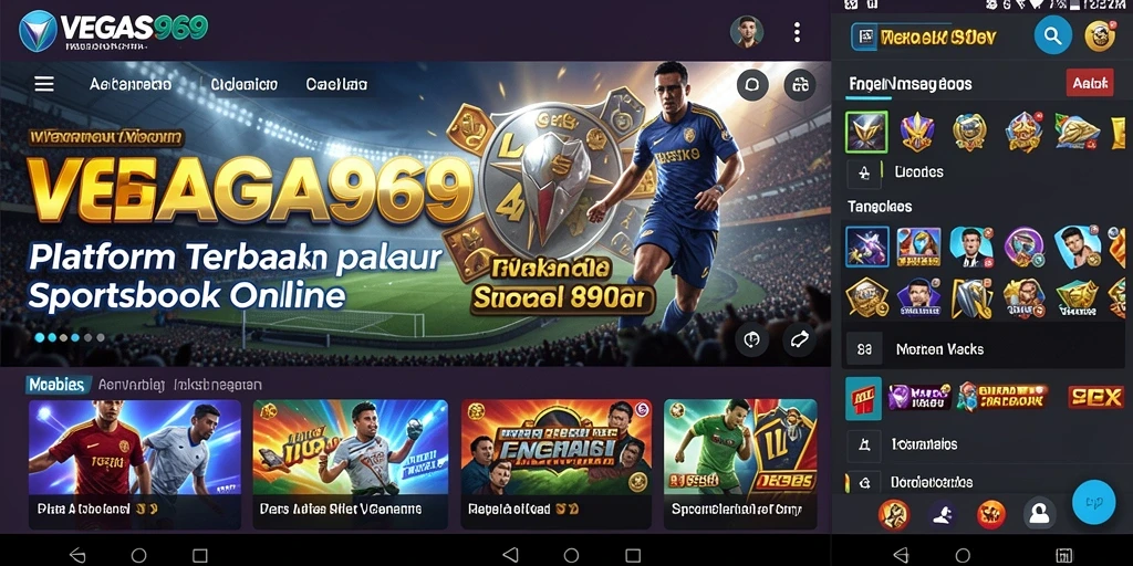 Tampilan utama VEGAS969 menampilkan berbagai pilihan taruhan olahraga.